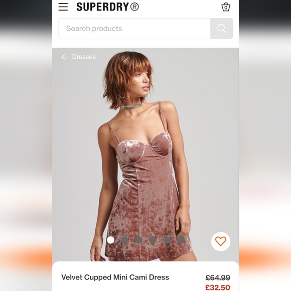 *NWOT* RRP £65 UK sizes 8-10 Superdry stretch velvet cupped mini cami dress - Picture 4 of 16
